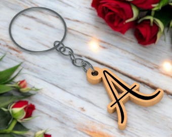 Personalized Alphabet Keychain Bundle Laser Cut Files | A-Z Initial Letter Designs for Custom Gifts & Crafts | SVG, DXF, AI 204