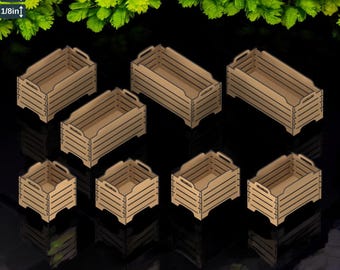 Cajas de almacenamiento de madera apilables cortadas con láser para el hogar y la oficina (209)