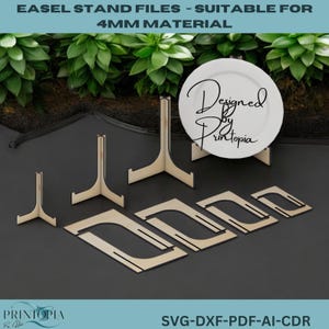 Easel Display Stand Laser Cut Files for 4mm Material - Picture Frame Holder Template 194