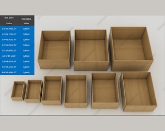 Storage Box SVG Bundle | Laser Cut Box Designs | 9 Sizes Included,Laser Cut Boxes | Organization Box SVG | Box Templates | Storage 278