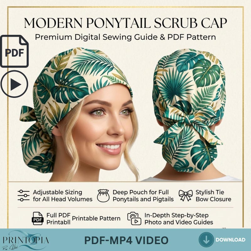 Satin Scrub Cap Pattern - Etsy