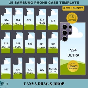 Editable Samsung Galaxy Phone Case Template Bundle  Perfect for S24 Ultra,S23, S22,S21  More | Digital Download,Drag & Drop Canva Design 287