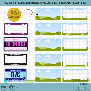 Bewerkbare nummerplaatsjablonen voor auto's | Creëer je eigen ontwerp | Perfect voor cadeaus en personalisatie | Canva A3-vellen 121