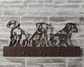 Laser Cut Dog Key Rack - Wall Organizer,Dog Key Holder - Laser Cut Wall Decor SVG 247