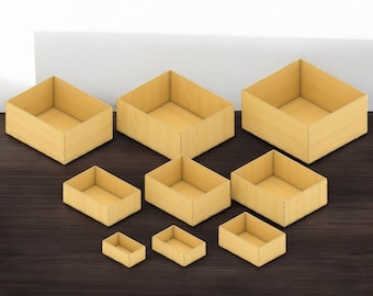 Multi-Size Laser Cut Box Files Perfect for Storage, DIY Projects, and Laser Cutting Designs,9 Customizable Box Designs for Laser Cutting 244