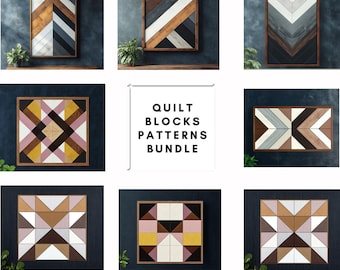 Quilt Blocks SVG Bundle Laser Cut Farmhouse Sign Designs,7 Quilt Blocks  Laser Ready Designs for Wall Decor,Wooden Wall Quilt Laser Cut 272