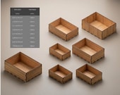 Wooden Laser Cut Box Templates Plywood Storage Boxes Pattern Nesting Desktop Organizer
