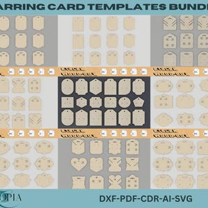Earring Card Template Bundle – Perfect for Laser Cutting, Custom Jewelry Display Cards 132