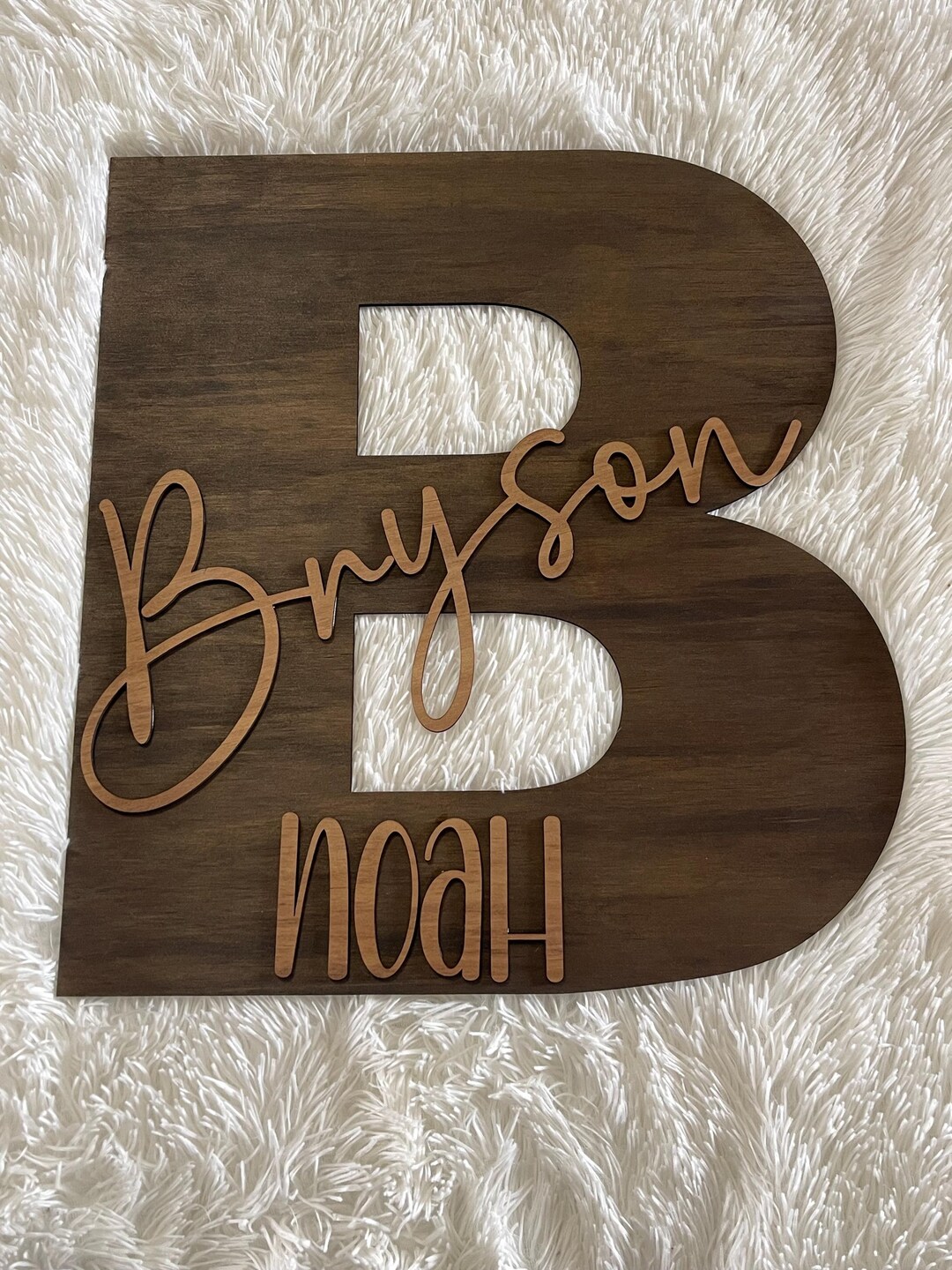 Personalized Name Sign Large Initial and Name on Top Personalized Name ...