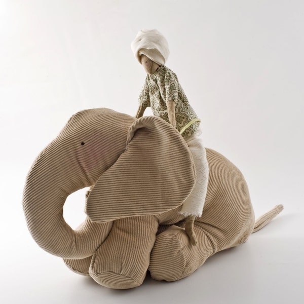 The elephant rider - ANANDA and GANESHA soft sculpture toy for all ages