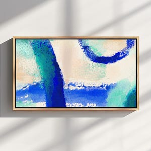 Teal Abstract Frame TV Art Digital Download – Transformative Teal Modern Wall Art for Samsung Frame TV 4K Screensaver