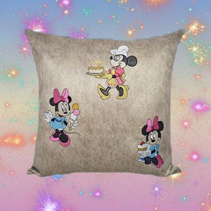 Minnie Mouse Disney Decor Pillowcase Embroidery Kids Room Decor Playroom Cartoon Handmade Girls Room Decor Cozy Home Birthday Gift Cozy