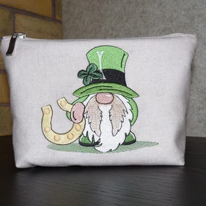 Bolsa de cosméticos bordada compacta, organizador de regalo para mujer, hecha a mano, para medicamentos, artículos de tocador, regalo decorativo de maquillaje con forma de gnomo navideño para niña