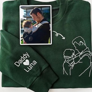Custom Embroidered Photo Sweatshirt: Personalized Family Portrait Gift