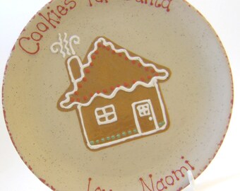 Gingerbread House Cookies for Santa Plate & MUG, Personalized Christmas House Plate , Santa Cookie Plate, Gingerbread Housewarming Gift