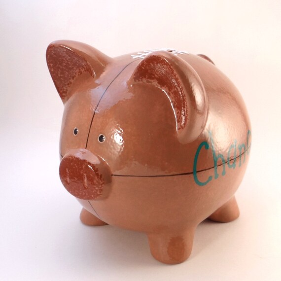 Football Personalized Piggy Bank Piggy Bank Pig Skin Bank