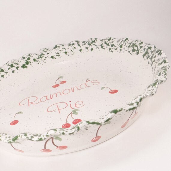 Smiley Face Pie Plate Ceramic Pie Dish Hand Painted Baking Dish Hand Painted Plate Happy Face Pie Plate Deep Dish Bakeware Emoji Plate