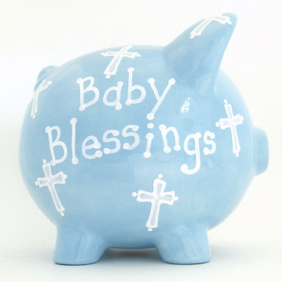 Baptism Piggy Bank Personalized Piggy Bank Baby Christening Etsy