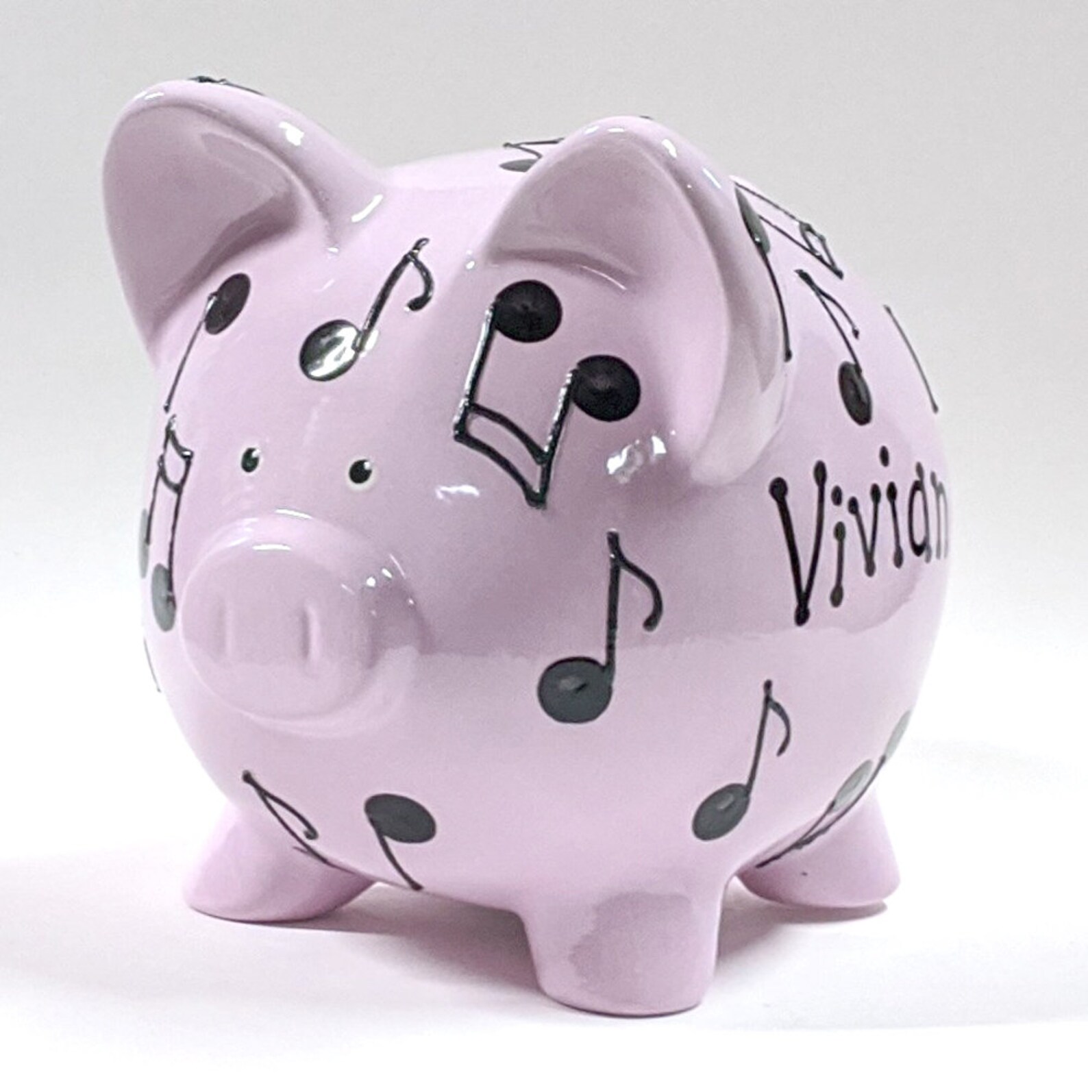 Music Note Piggy Bank Personalized Piggy Bank Ceramic Piggy Etsy