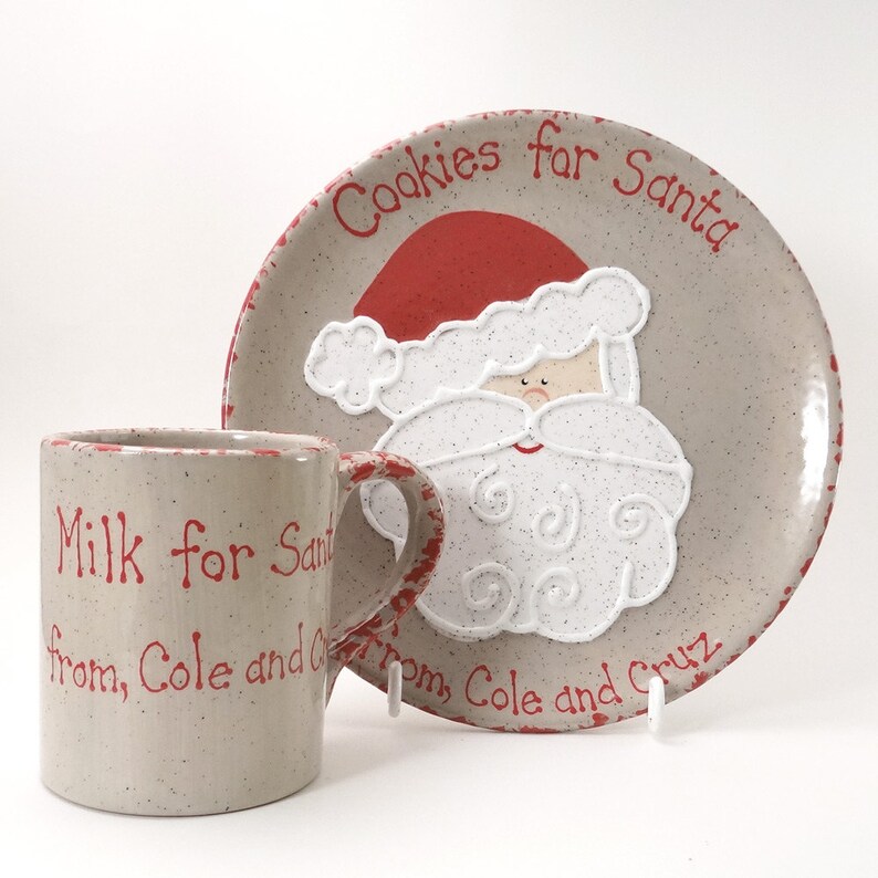 Cookies for Santa Plate AND Mug Personalized Santa Snack Set Etsy