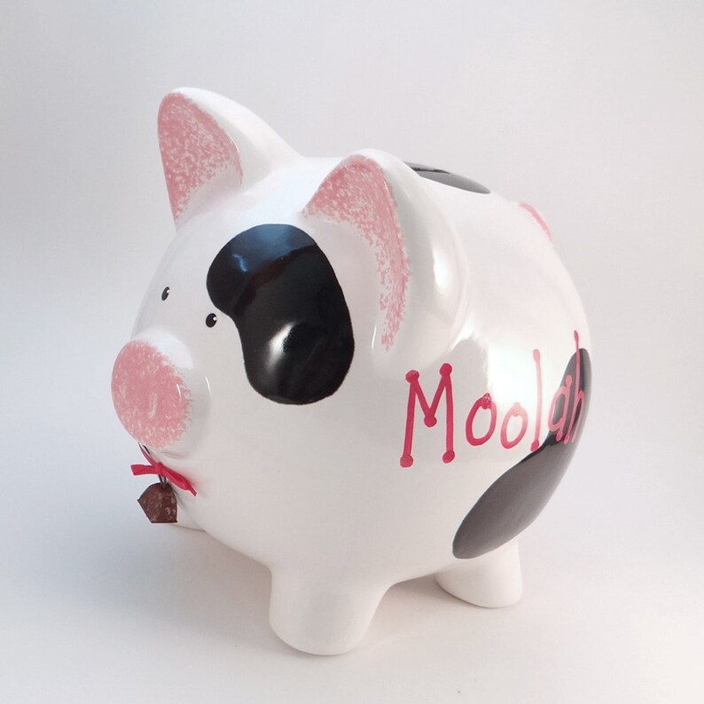 Cow Piggy Bank Personalized Piggy Bank Moolah Piggy Bank - Etsy