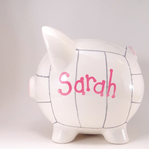 Volleyball Personalized Piggy Bank Piggy Bank Volleyball Player