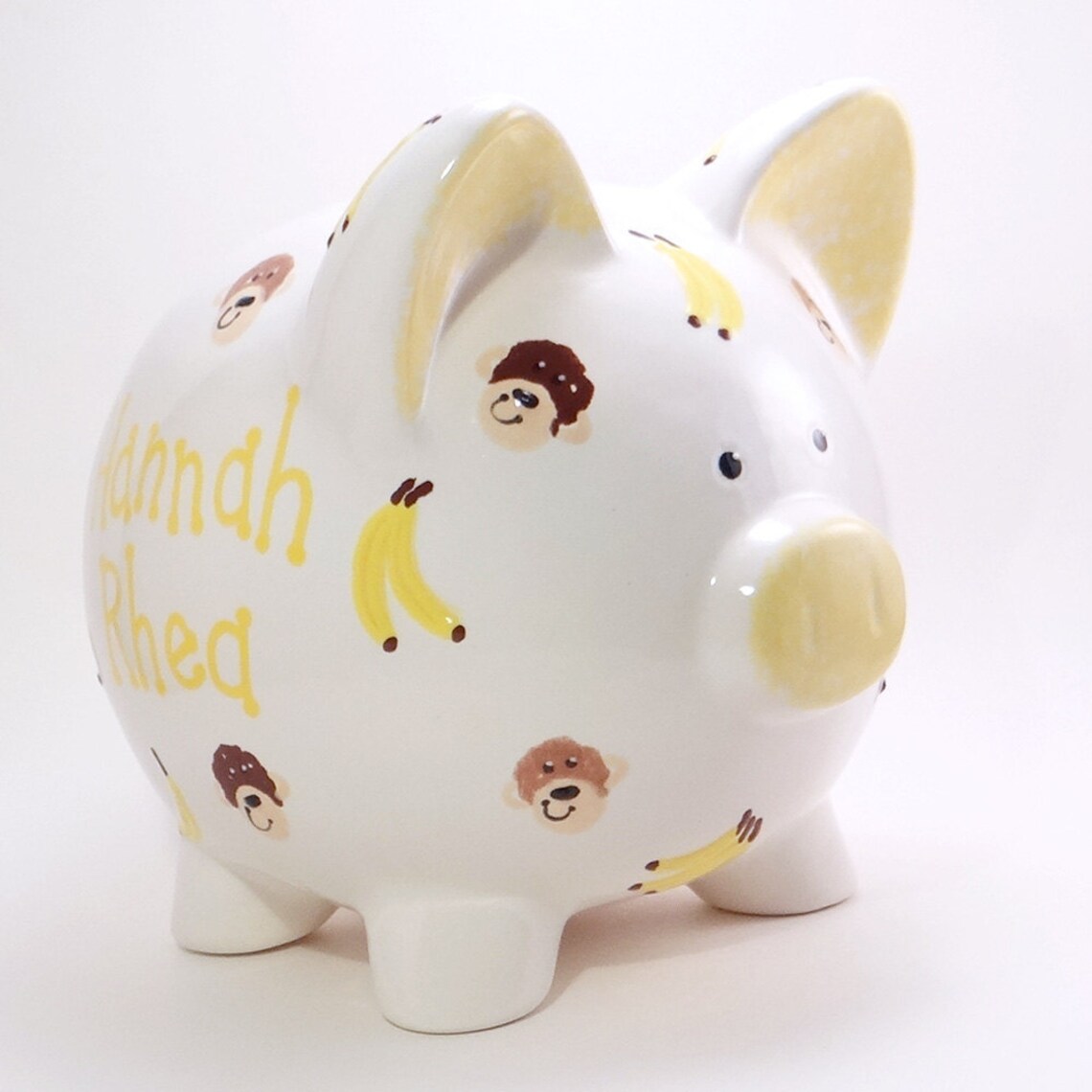Monkey Piggy Bank Personalized Piggy Bank Ceramic Piggy Bank Etsy