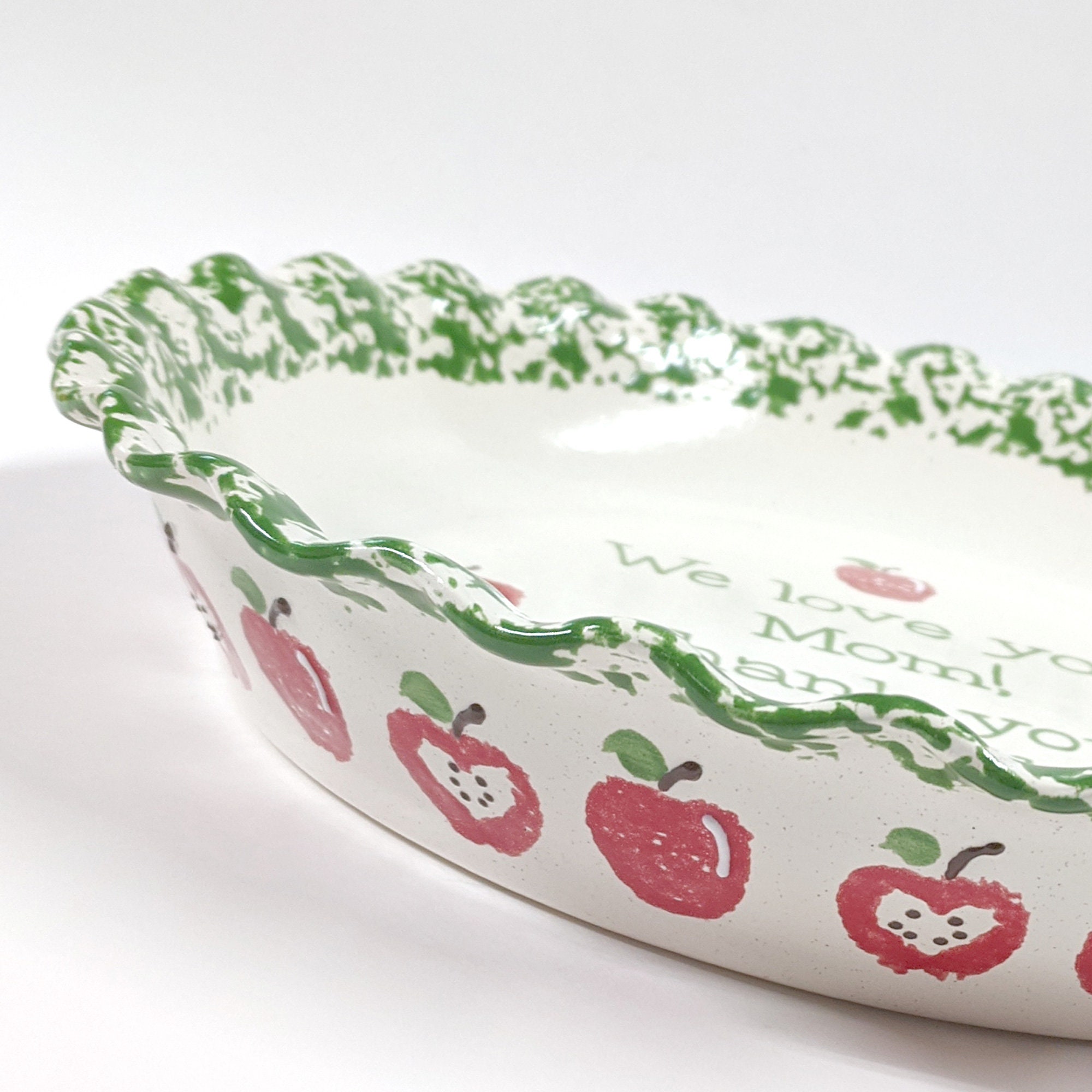 Apple Pie Dish Personalized Pie Plate Ceramic Apple Pie Etsy