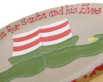 Elf Shoes Cookies for Santa Plate & MUG, Personalized Christmas Eve Elf Treats Set, Santa Cookie Plate and Mug, Elf Snack Plate and Cup