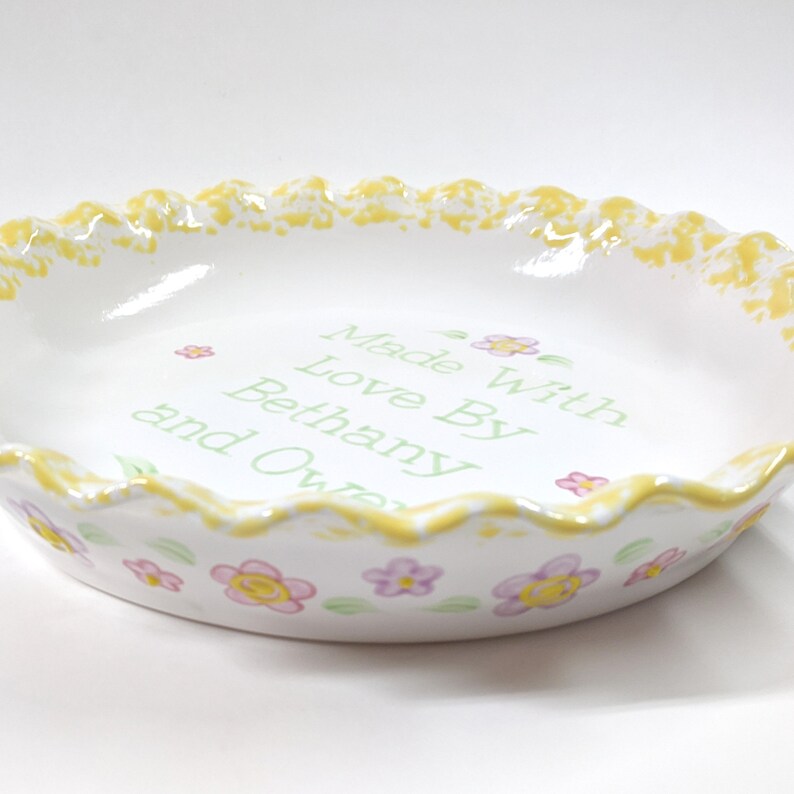 Daisy Pie Dish Personalized Pie Plate Pretty Flower Pie Etsy