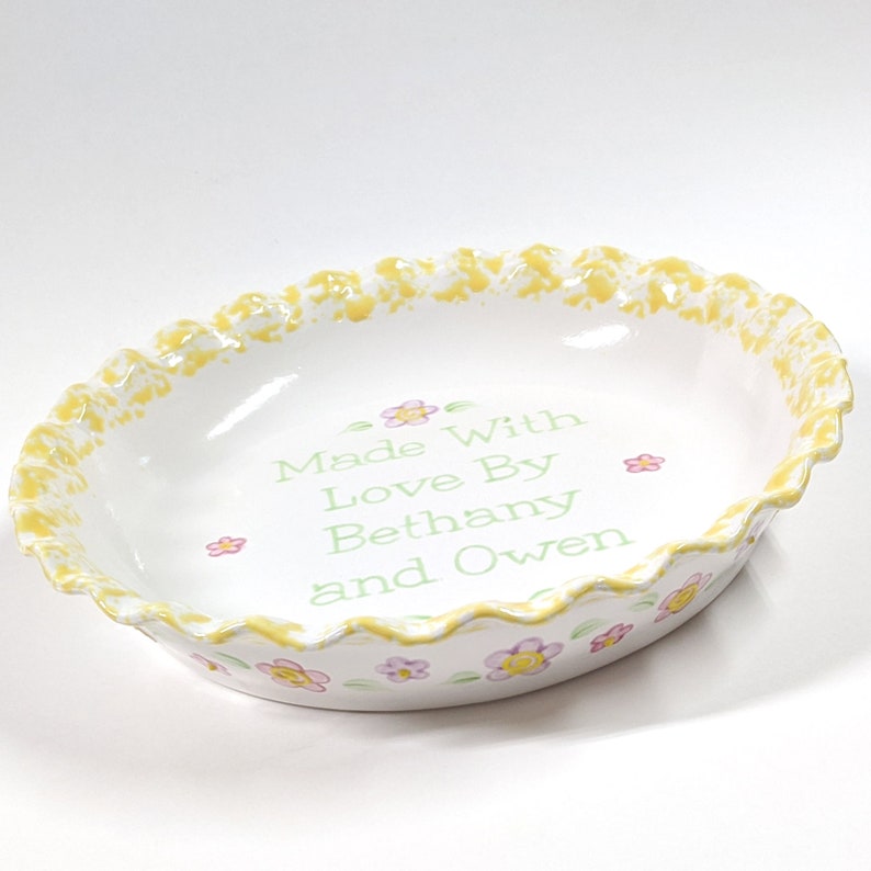 Daisy Pie Dish Personalized Pie Plate Pretty Flower Pie Etsy