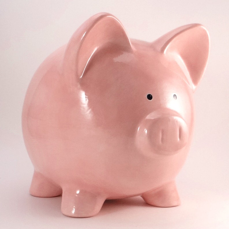 Pink Piggy Bank Personalized Piggy Bank Old Fashioned Piggy Etsy