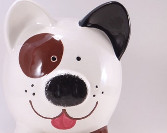 Puppy Dog Personalized Piggy Bank, Dog Bank, Beagle Bank, Cute Dog Piggy Bank, Personalized Pet Lovers Gift, with hole or NO hole in bottom