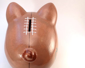 Football Personalized Piggy Bank, Piggy Bank, Pig Skin Bank, Touchdown Savings Bank, Sports Theme Decor, with hole or NO hole in bottom