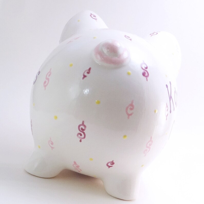 Money Personalized Piggy Bank, Loose Change Piggy Bank, Dollars & Cents Bank, Dollar Sign Bank, Cash Theme Bank, with hole or NO hole image 3
