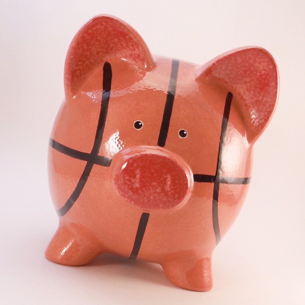 Basketball Personalized Piggy Bank Sports Bank Ceramic Hoops Etsy