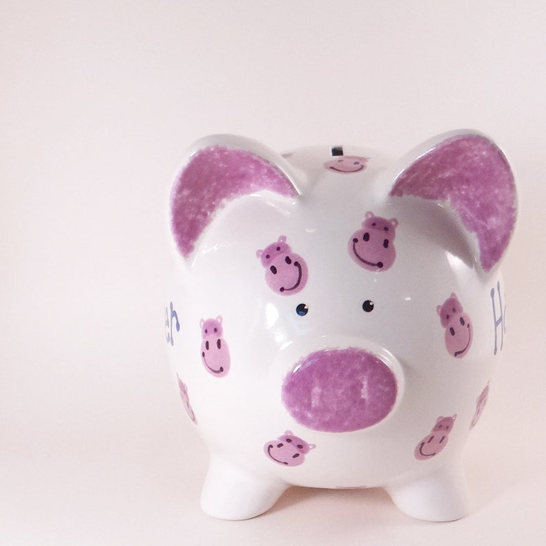 Hippo Piggy Bank Personalized Piggy Bank Hippopotamus Piggy | Etsy