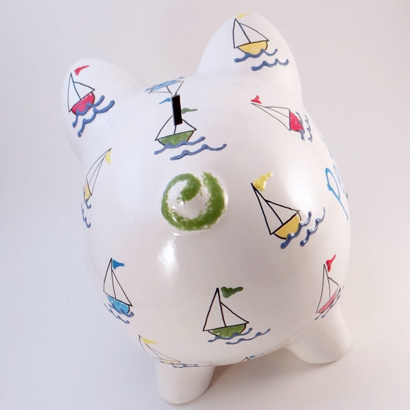 Sail Boats Piggy Bank Personalized Piggy Bank Boating Bank Etsy