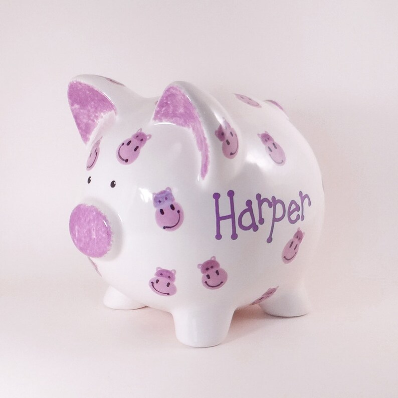 Hippo Piggy Bank Personalized Piggy Bank Hippopotamus Piggy | Etsy