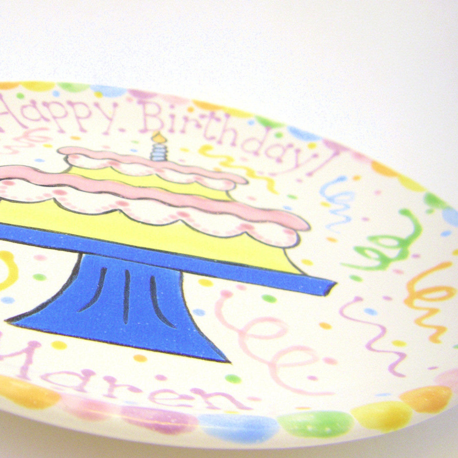 7 3/4 Birthday Cake Plate Personalized Birthday Plate Etsy