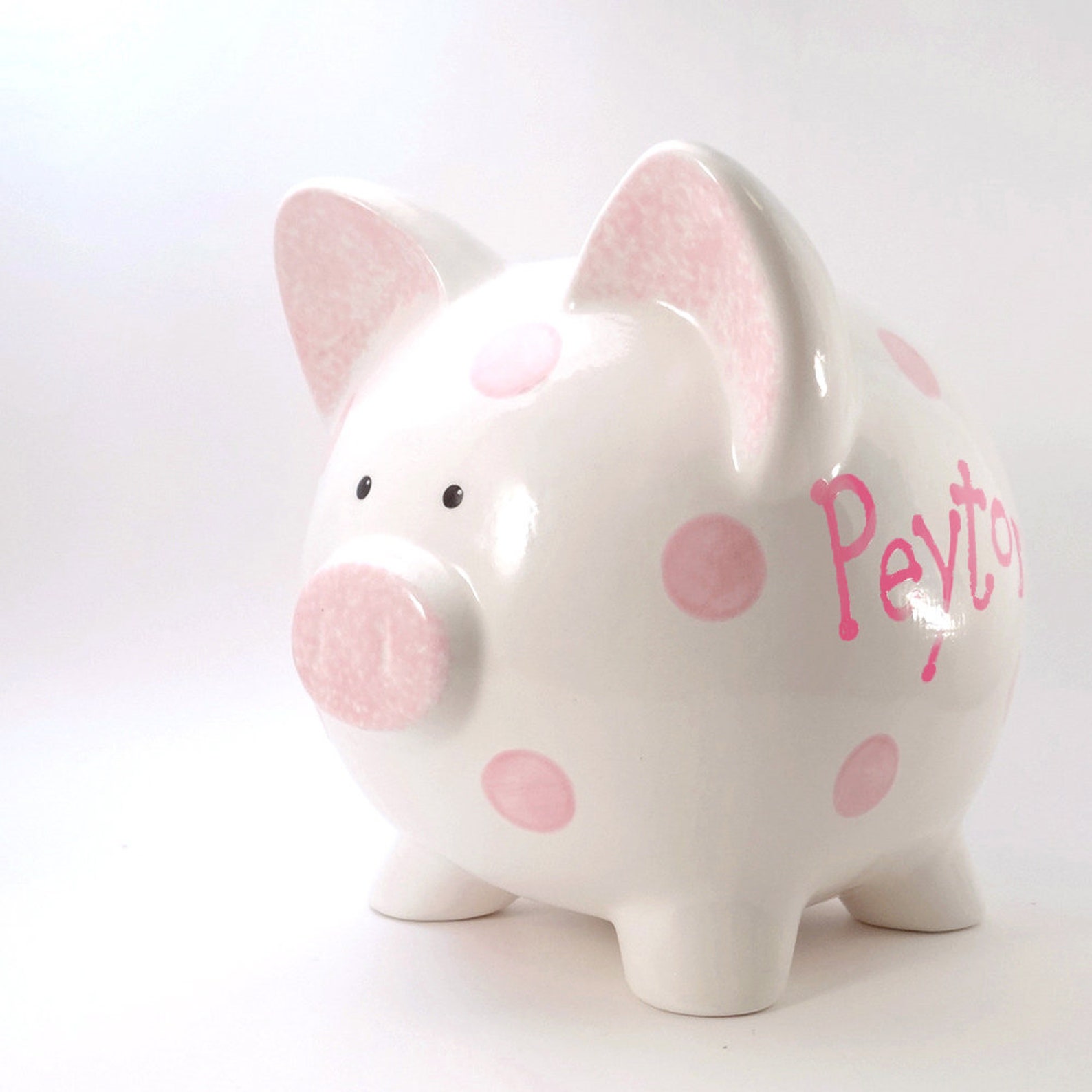 Polka Dot Piggy Bank Personalized Piggy Bank Nursery Savings Etsy
