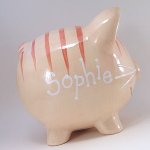 Orange Tabby Cat Personalized Piggy Bank, Kitten Piggy Bank, Cat Piggy Bank, Kitty Decor, Morris the Cat Lovers Gift, with hole or NO hole image 5