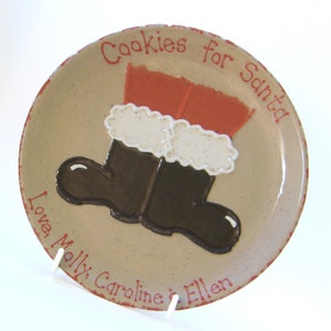 Santa Boots Cookies for Santa Plate & MUG, Personalized Christmas Cookie Plate, Santa Boots Treats Plate, Christmas Eve Gift Set