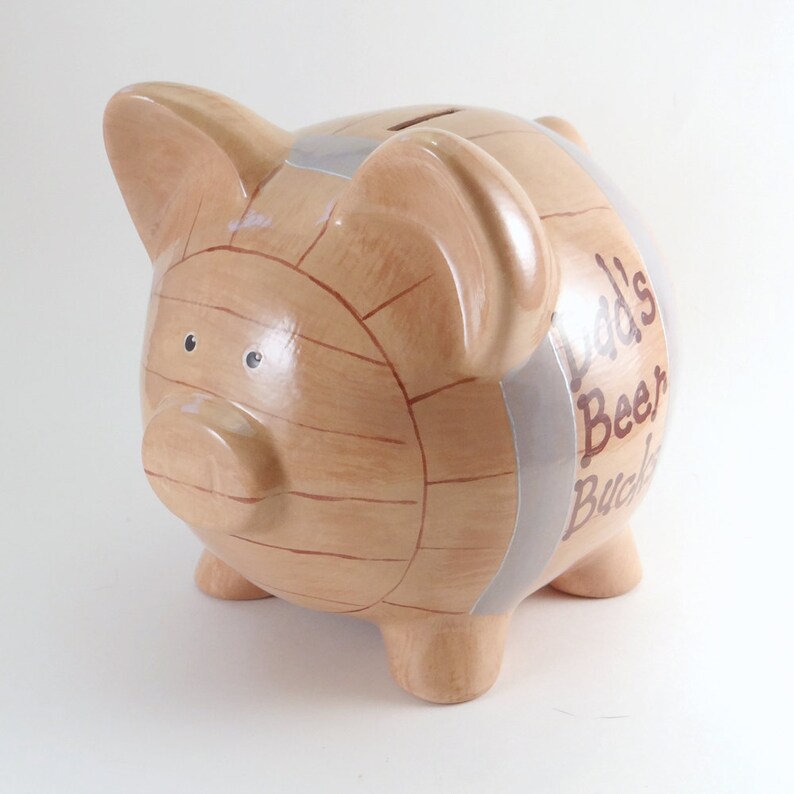 Barrel Piggy Bank Personalized Piggy Bank Craft Beer Keg Etsy