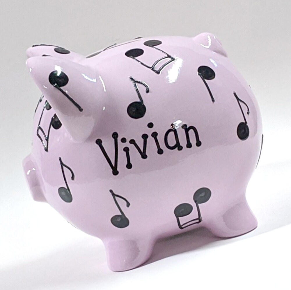 Music Note Piggy Bank Personalized Piggy Bank Ceramic Piggy Etsy