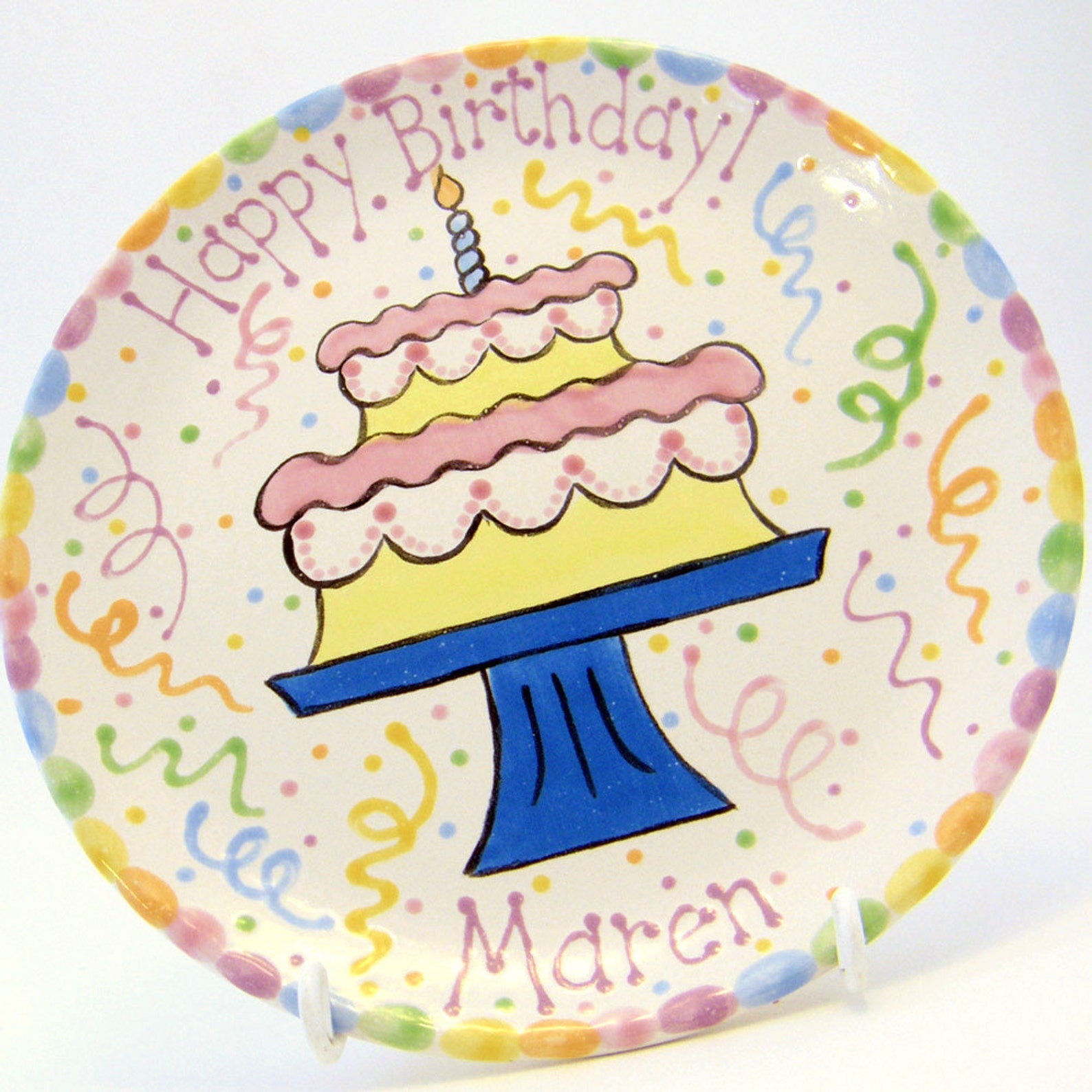7 3/4 Birthday Cake Plate Personalized Birthday Plate Etsy