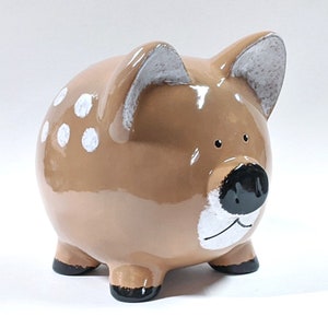 Fawn Personalized Piggy Bank, Baby Deer Bank, Forest Animal Piggy Bank, Kids Gift, Piggy Bank, Woodland Savings Bank, with hole or NO hole