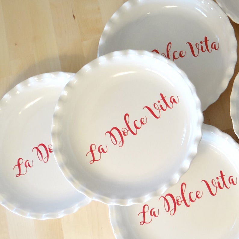 personalised pie dish
