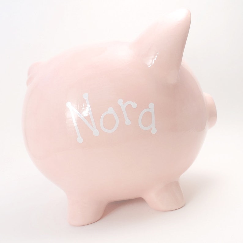Lipstick on a Pig Bank, Personalized Piggy Bank, Women's Piggy Bank, Pig with Lips, Girly Make Up Piggy Bank, with hole or NO hole in bottom image 4