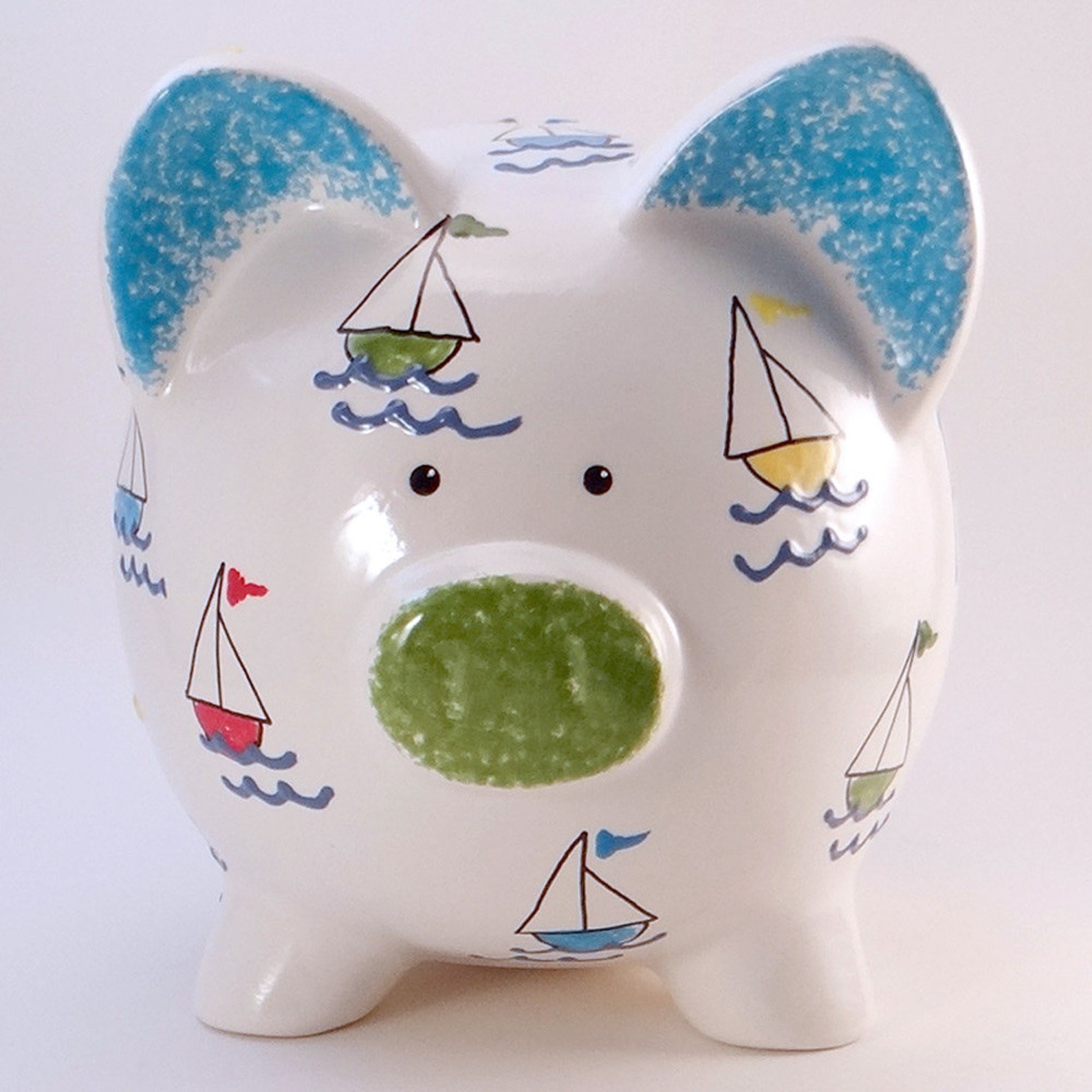 Sail Boats Piggy Bank Personalized Piggy Bank Boating Bank Etsy